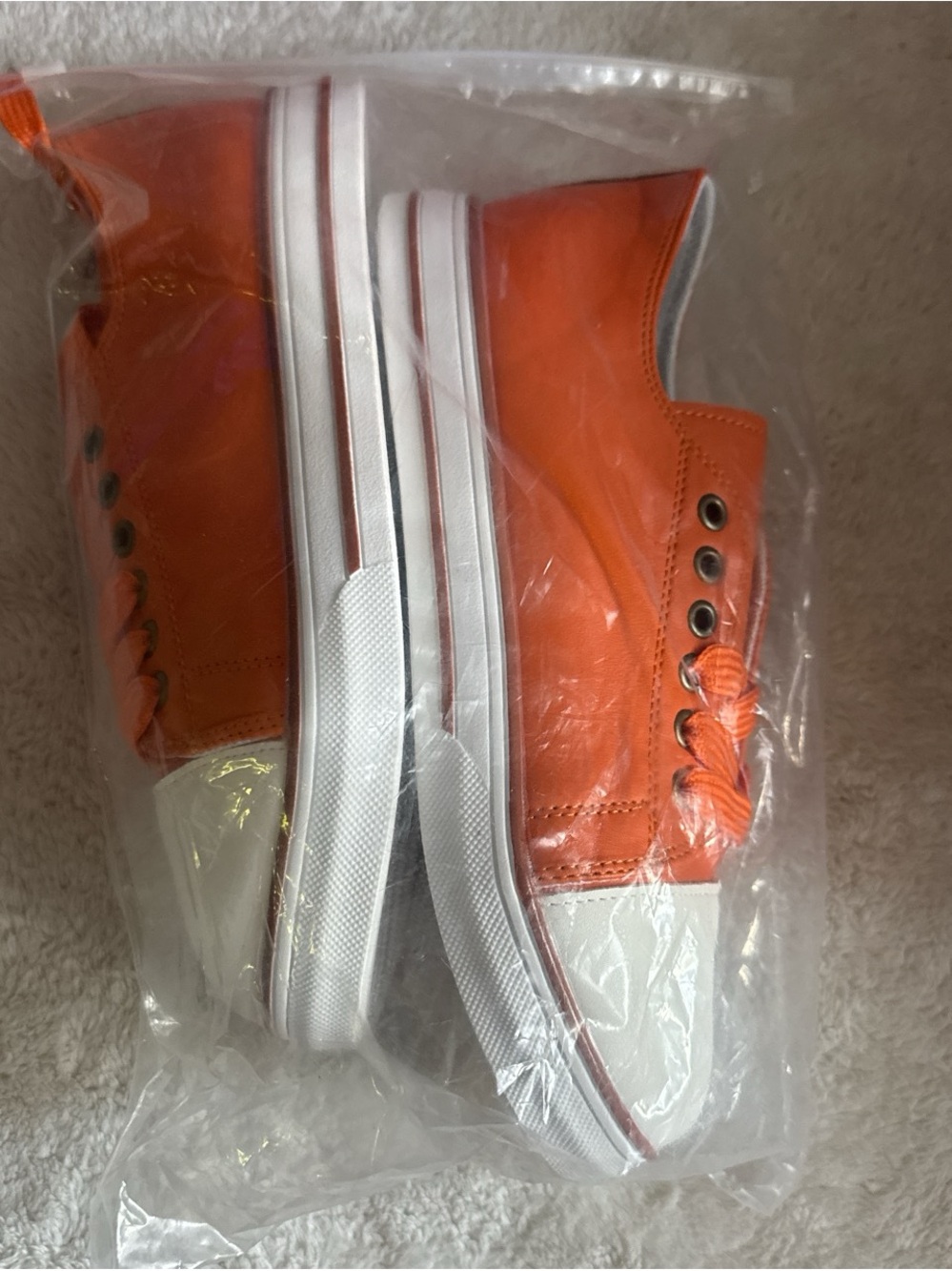 Women’s Orange Low-Top Canvas Sneakers